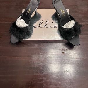 3” Maribou Bedroom Heels with faux fir